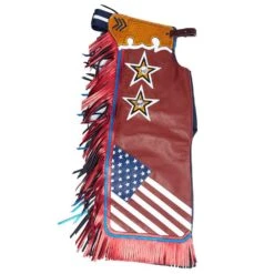 Jerry Beagley Braiding Co. Medium Youth Chap W/Flag -Western Cowboy Store 1002MF 3