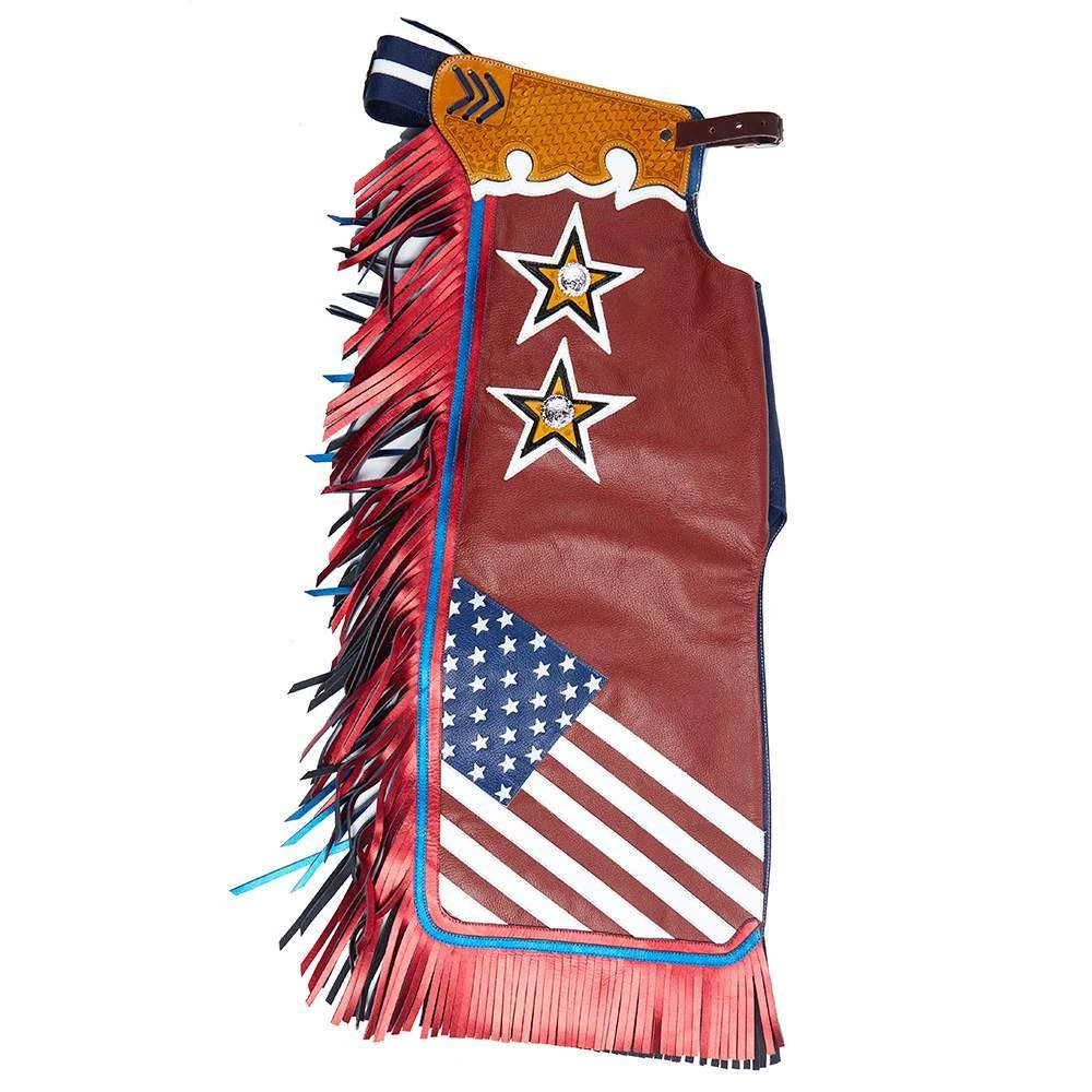 Jerry Beagley Braiding Co. Small Youth Chap W/Flag 6 Jerry Beagley Braiding Co. Small Youth Chap W/Flag - Image 4