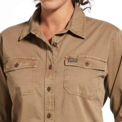 Ariat Women's Rebar Washed Twill Work Shirt -Western Cowboy Store 10032882 detail