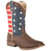 Roper Footwear Men's Brown Vamp Red, White And Blue Flag Cowboy Boot -Western Cowboy Store 118483 default l