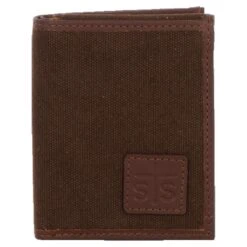 STS Ranch Wear Men's Chocolate Canvas Hidden Cash Wallet