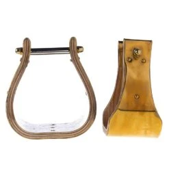 NRS 4in Brass Bound Wood Bell Stirrups