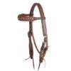 Martin Saddlery Chocolate Roughout Browband Headstall W/Floral Dots