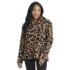 Mud Pie Women's Leopard Brady Sherpa Pull Over -Western Cowboy Store 146247 default l