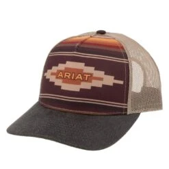 Men's Ariat Brown Serape Logo Mesh Back Cap