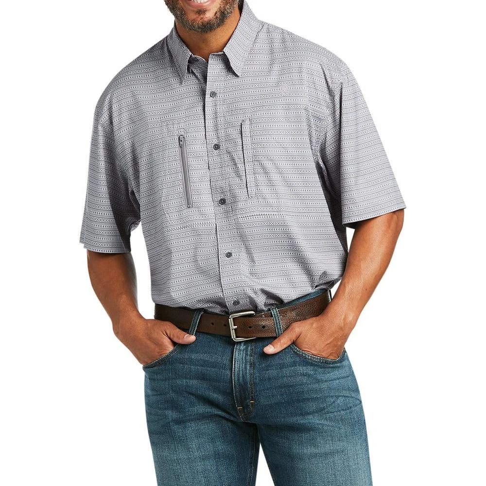 Ariat Men's TEK VentTEK Echo Gray Aztec Print Shirt 3 Ariat Men's TEK VentTEK Echo Gray Aztec Print Shirt
