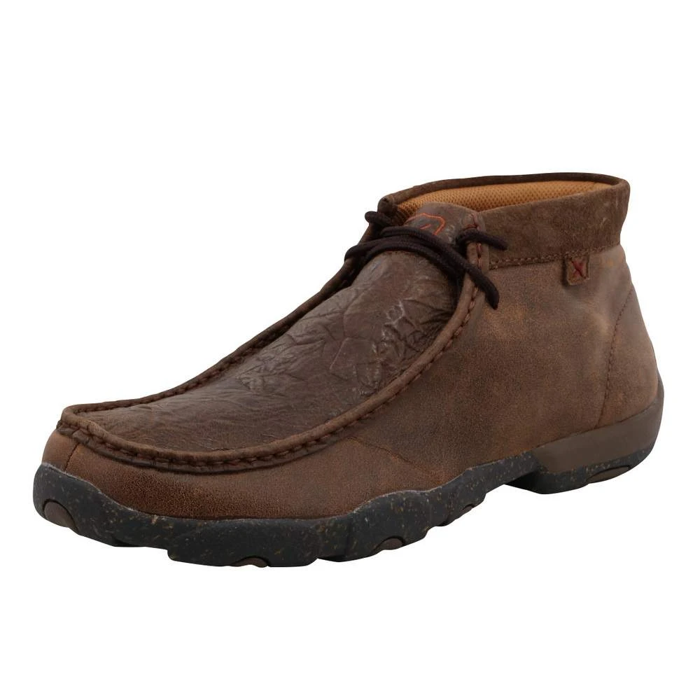 Twisted X Men`s Chocolate Bull Hide Print Driving Moc 3 Twisted X Men`s Chocolate Bull Hide Print Driving Moc