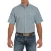 Cinch Men's Teal & White Print Short Sleeve Buttondown -Western Cowboy Store 150606 default l