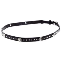 Rodeo King Black Hat Band With Cross Conchos
