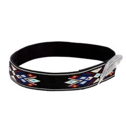 Rodeo King Black Woven Hat Band With Silver Feather Concho