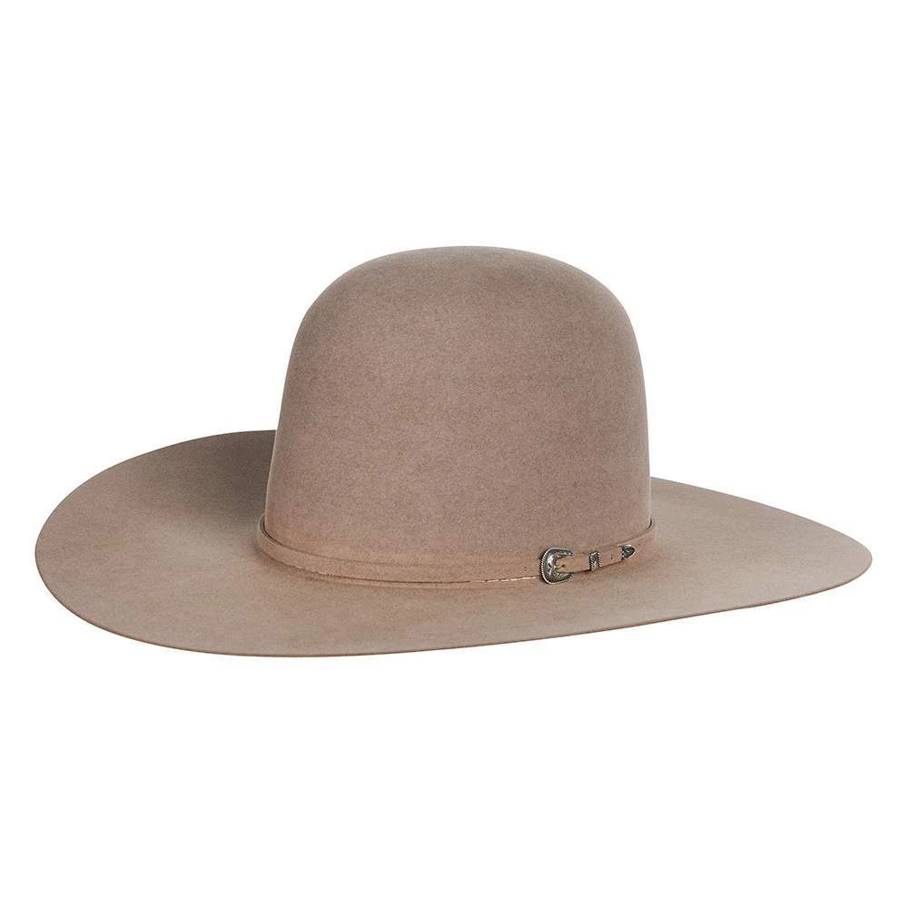 Rodeo King Natural 100X Self Band 4 1/2in. Brim Open Crown Felt Cowboy Hat 3 Rodeo King Natural 100X Self Band 4 1/2in. Brim Open Crown Felt Cowboy Hat
