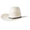 Rodeo King Ivory Cross Open Crown 4 1/2in. Brim Straw Cowboy Hat