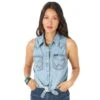 Wrangler Women's Sleeveless Tie Front Top -Western Cowboy Store 156456 default l