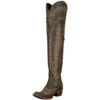 Lane Boots Women's Lexington OTK Brown Crackle Snip Toe Boot -Western Cowboy Store 160100 default l