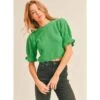 Lush Clothing Women's Lime Green Puff Sleeve Top -Western Cowboy Store 160453 default l