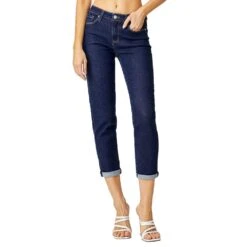 Risen Jeans Women's Mid Rise Girlfriend Jeans
