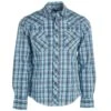 Wrangler Men's Blue Plaid Fashion Western Snap Shirt -Western Cowboy Store 161704 default l