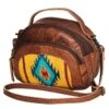 American Darling Leather Crossbody Bag With Saddle Blanket Detail