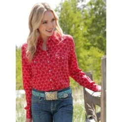 Cinch Womens Long Sleeve Print Shirt