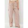 Ces Femme Women's Beige Elastic Waist Pants