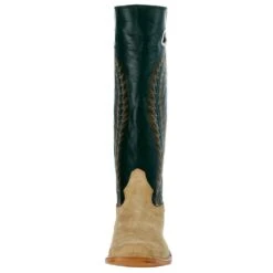 Hondo Enterprises Inc Men's Honey Roughout Shoulder 16in. Emerald Green Stove Top Boot -Western Cowboy Store 2138 2