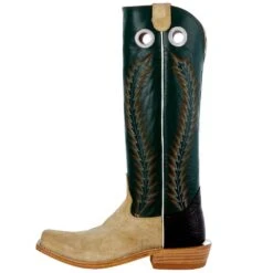 Hondo Enterprises Inc Men's Honey Roughout Shoulder 16in. Emerald Green Stove Top Boot -Western Cowboy Store 2138 3