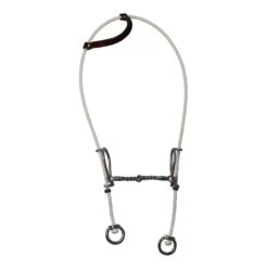 Professionals Choice Rope Headstall Half Smooth Half Twist Snaffle Gag Bit