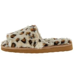 Minnetonka Women`s Lolo Cream Leopard Print Slipper -Western Cowboy Store 592298 03