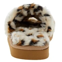 Minnetonka Women`s Lolo Cream Leopard Print Slipper -Western Cowboy Store 592298 04