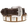 Western Fashion Men's NRS Leather Belt With Square Concho -Western Cowboy Store 77424 default l