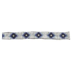 Austin Accent Inc. 7/8in. Beaded Stretch Diamond Blue/White Hat Band