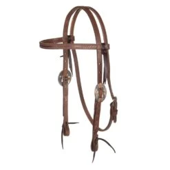Nrs Tack 5/8in. Oiled Browband Headstall With Floral Cart Buckles
