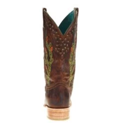 Nrs Footwear Women's Brown Embroidered Square Toe -Western Cowboy Store A4060 3