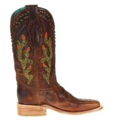 Nrs Footwear Women's Brown Embroidered Square Toe -Western Cowboy Store A4060 4
