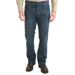Wrangler Mens FR Slim Boot Cut Caden Dark Tint Jeans -Western Cowboy Store FR77MCN 1
