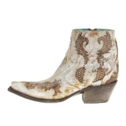 Corral Womens Corral White Laser Bootie -Western Cowboy Store G1531 2