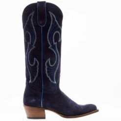 Macie Bean Women's Midnight In Paris (Texas) Marine Blue Suede Cowgirl Boot -Western Cowboy Store M5227 05