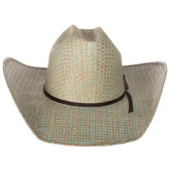 Rodeo King Turquoise Jute Open Crown 4-1/2in. Brim Straw Cowboy Hat -Western Cowboy Store RK203 7
