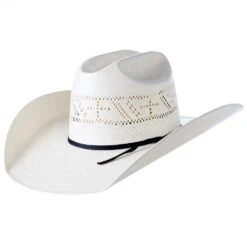 Rodeo King Ivory Cross Open Crown 4 1/2in. Brim Straw Cowboy Hat -Western Cowboy Store RK209 3