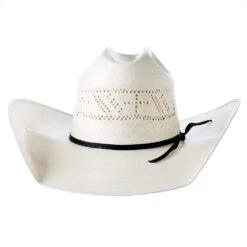 Rodeo King Ivory Cross Open Crown 4 1/2in. Brim Straw Cowboy Hat -Western Cowboy Store RK209 4