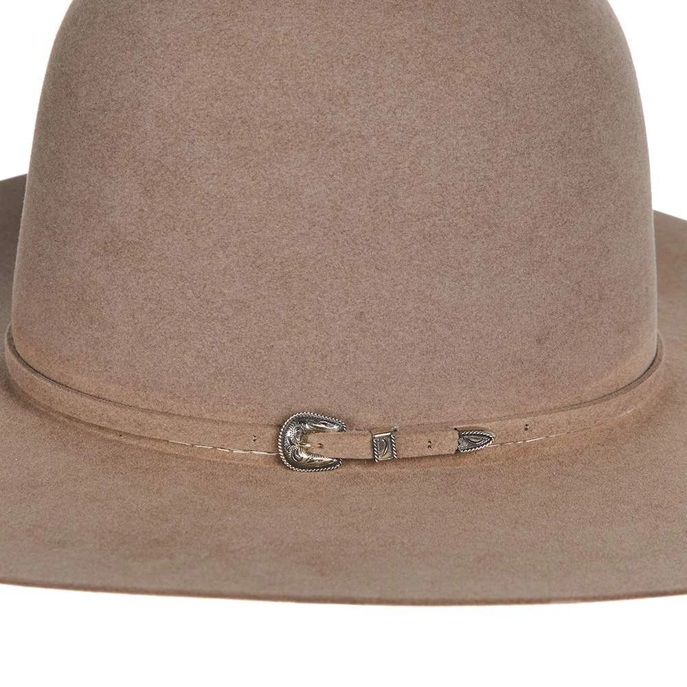 Rodeo King Natural 100X Self Band 4 1/2in. Brim Open Crown Felt Cowboy Hat 5 Rodeo King Natural 100X Self Band 4 1/2in. Brim Open Crown Felt Cowboy Hat - Image 3
