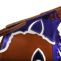 Saddle Barn Tack Youth Contender Tan And Purple Chaps -Western Cowboy Store SB27 47BTP 4