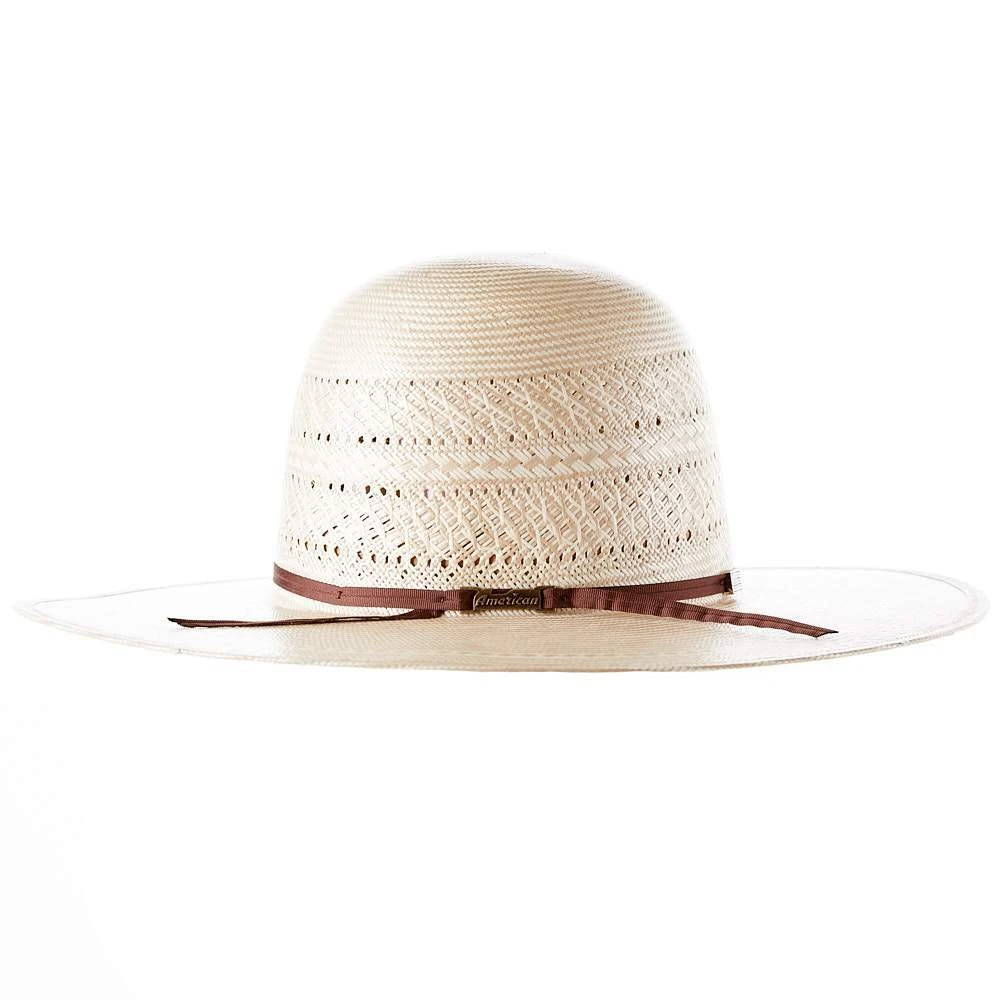American Hats AHC TC8910 2 Cord Chocolate Band 4 1/4in. Brim Open Crown Straw Cowboy Hat 5 American Hats AHC TC8910 2 Cord Chocolate Band 4 1/4in. Brim Open Crown Straw Cowboy Hat - Image 3