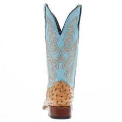 Tanner Mark Boots Womens Ostrich Print 13 In Palermo Blue Top Cowgirl Boot -Western Cowboy Store TML207101 04