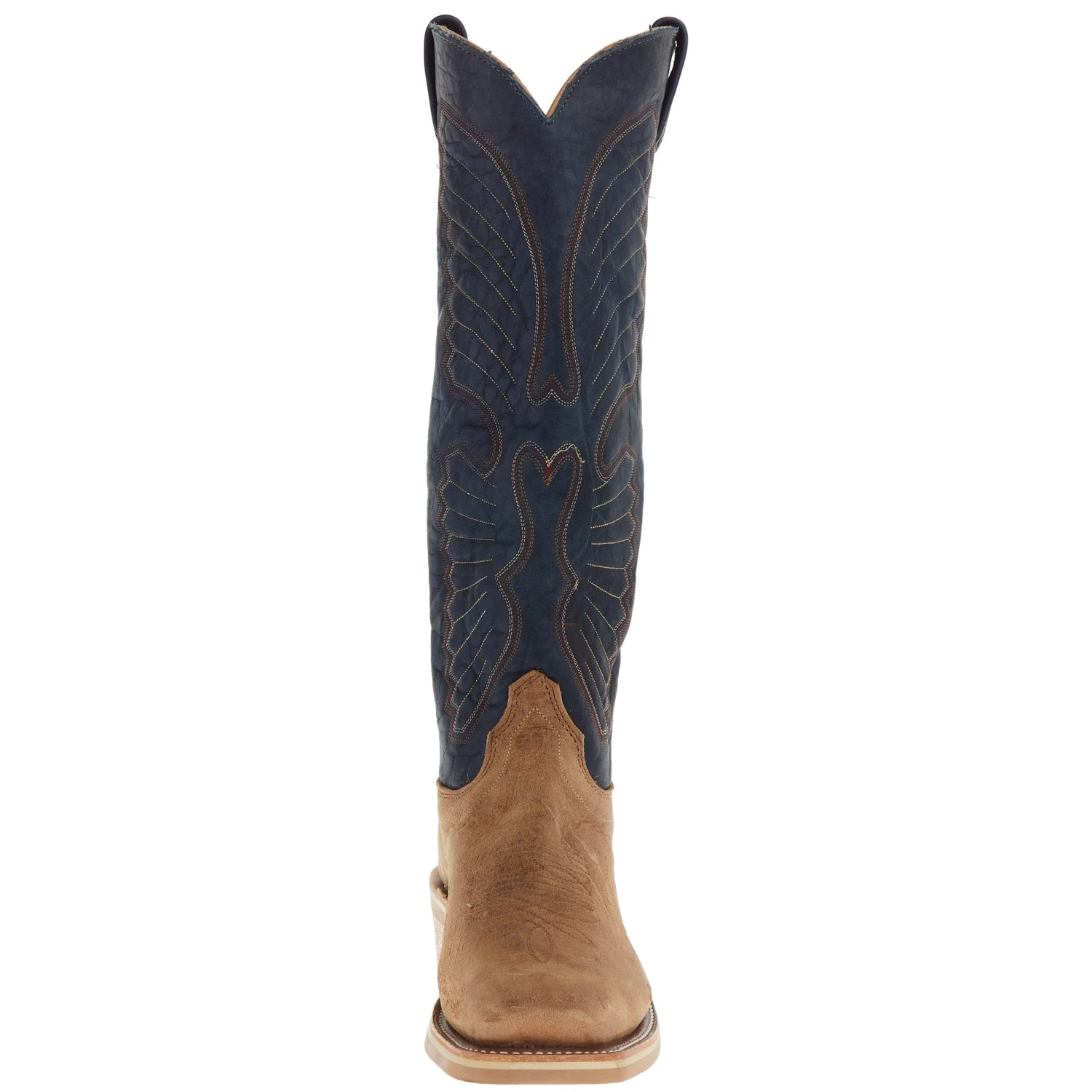 Olathe Boot Company Men`s Sand Angry Elk 16in Indigo Navajo Bison Top Cutter Toe Boot 4 Olathe Boot Company Men`s Sand Angry Elk 16in Indigo Navajo Bison Top Cutter Toe Boot - Image 2