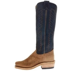 Olathe Boot Company Men`s Sand Angry Elk 16in Indigo Navajo Bison Top Cutter Toe Boot 9 Olathe Boot Company Men`s Sand Angry Elk 16in Indigo Navajo Bison Top Cutter Toe Boot -Western Cowboy Store TT16 03