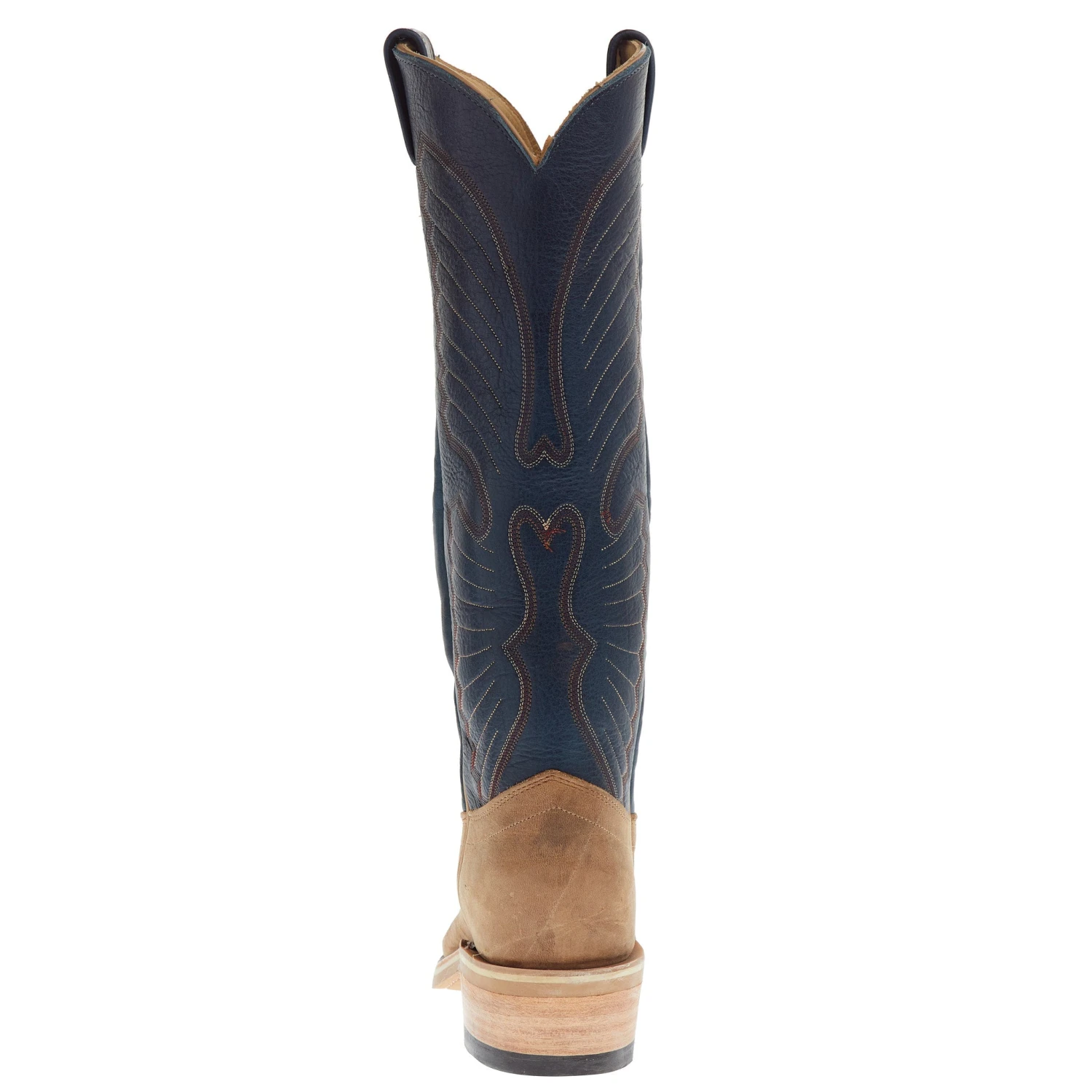 Olathe Boot Company Men`s Sand Angry Elk 16in Indigo Navajo Bison Top Cutter Toe Boot 6 Olathe Boot Company Men`s Sand Angry Elk 16in Indigo Navajo Bison Top Cutter Toe Boot - Image 4
