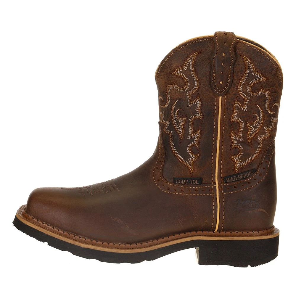 Justin Boot Company Ladies Jalena Maple Tan 8in. Maple Tan Top Water Proof Comp Toe Work Boot 5 Justin Boot Company Ladies Jalena Maple Tan 8in. Maple Tan Top Water Proof Comp Toe Work Boot - Image 3