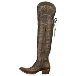Lane Boots Women's Lexington OTK Brown Crackle Snip Toe Boot -Western Cowboy Store lb0499a 03