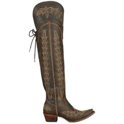 Lane Boots Women's Lexington OTK Brown Crackle Snip Toe Boot -Western Cowboy Store lb0499a 04
